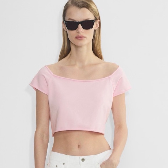 TNA Tops - Cropped Pink Tee